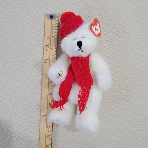 NEW Vintage TY Peppermint Polar Bear Winter Hat and Scarf - Picture 4 of 16